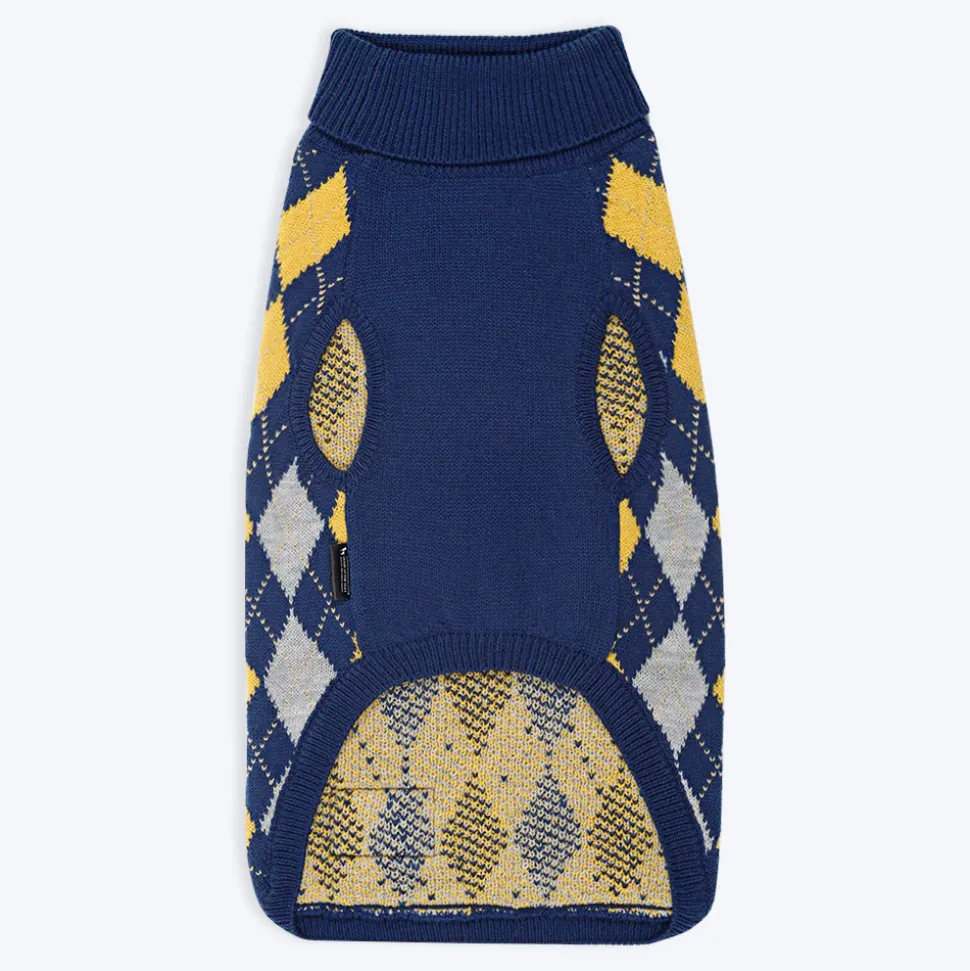 HUFT Argyle Cat Sweater - Navy