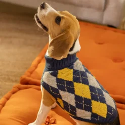 HUFT Argyle Dog Sweater - Navy