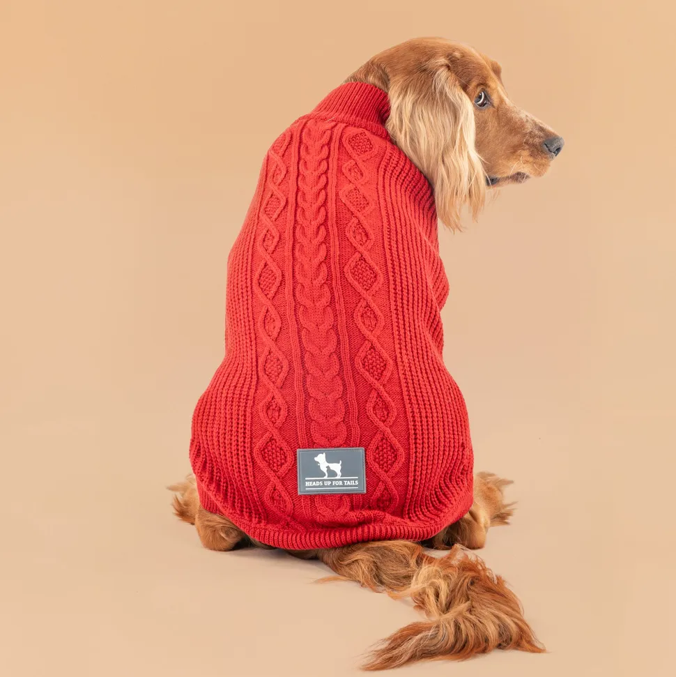 HUFT Berry Merry Sweater For Dog - Red