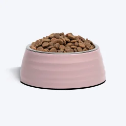HUFT Breezy Basics Wave Embossed Melamine Bowl For Dog - Peach