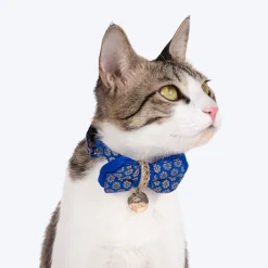 HUFT Brocade Dazzle Bow Tie With Strap For Cat - Blue