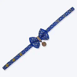 HUFT Brocade Dazzle Bow Tie With Strap For Cat - Blue