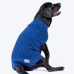 HUFT Cable Knit Dog Sweater - Lazuli Blue