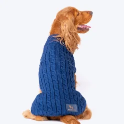 HUFT Cable Knit Dog Sweater - Lazuli Blue