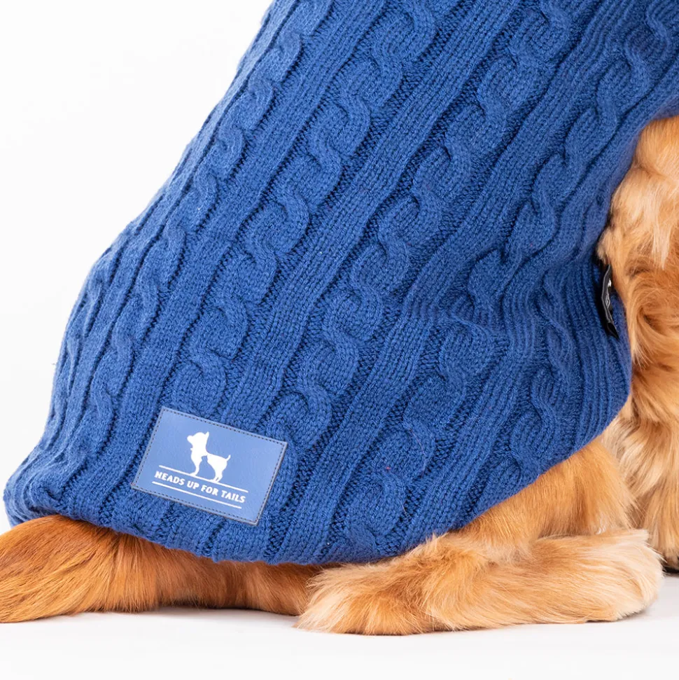 HUFT Cable Knit Dog Sweater - Lazuli Blue