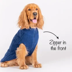 HUFT Cable Knit Dog Sweater - Lazuli Blue