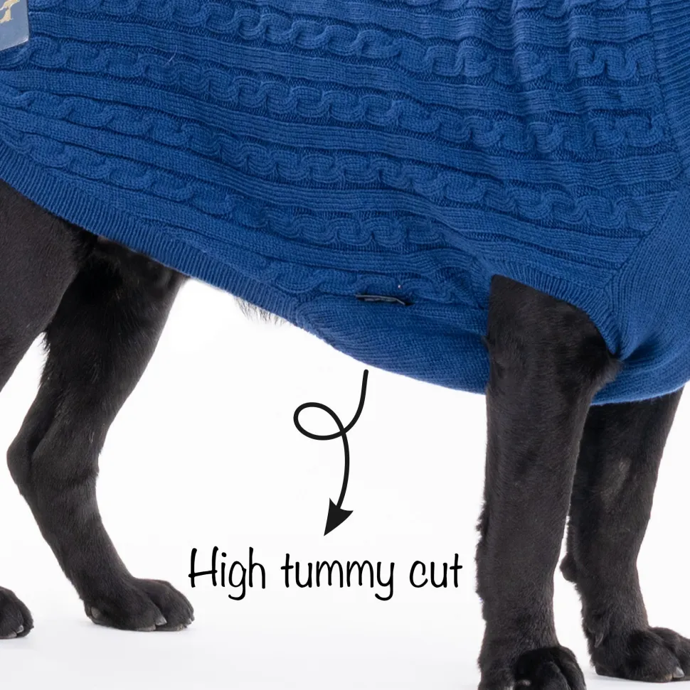 HUFT Cable Knit Dog Sweater - Lazuli Blue