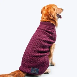 HUFT Cable Knit Dog Sweater - Mauve