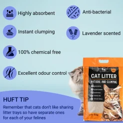 HUFT Cat Litter (Natural & Clumping) - Lavender Scented - 5 kg