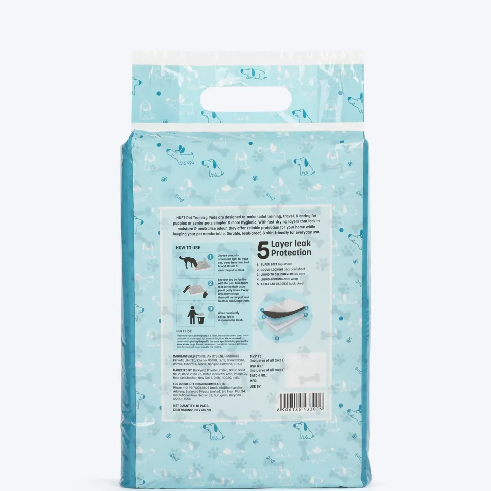 HUFT Charcoal Pet Training Pads - 90 x 60 cm