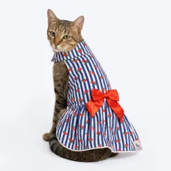 HUFT Cherie Cherry Dress For Cat - Blue