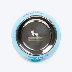 HUFT Chief Eating Officer Printed Melamine Bowl For Dog - Skyblue