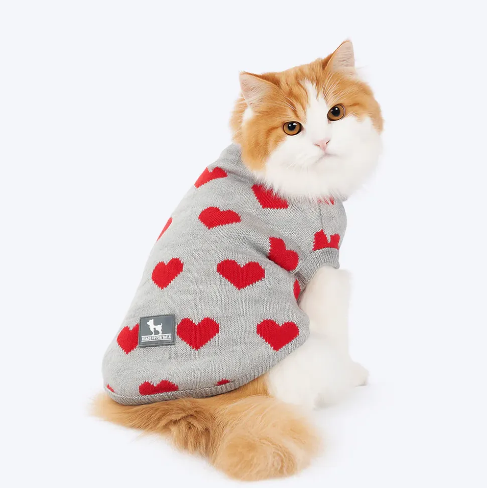 HUFT Classic Love Sweater For Cat - Grey