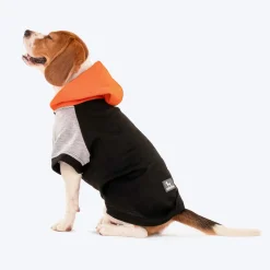 HUFT Colour Block Hoodie Sweatshirt For Dogs - Black