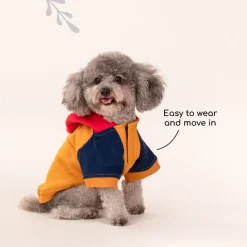 HUFT Colour Block Hoodie Pet Sweatshirt - Mustard