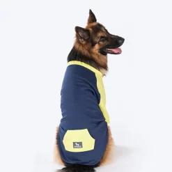 HUFT Colour Block Pocket Pet Sweatshirt - Neon Lime and Navy