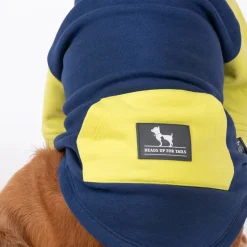 HUFT Colour Block Pocket Pet Sweatshirt - Neon Lime and Navy