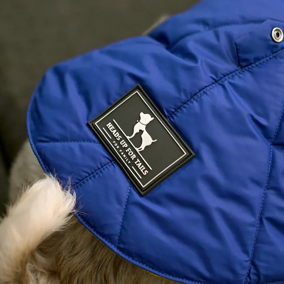 HUFT Cozy Pupper Reversible Dog Jacket - Dark Blue/Green