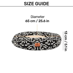 HUFT Dreamy Donut Bed For Cat & Puppy - Black & White