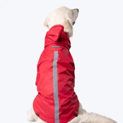 HUFT Drizzle Buddy Dog Raincoat - Crimson Red