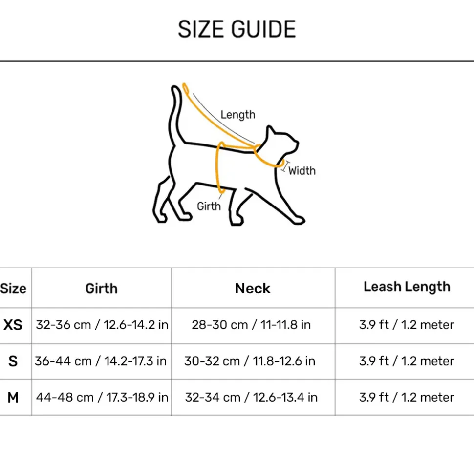 HUFT Easy Breezy Step-In Harness & Leash Set For Cat - Orange