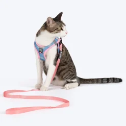HUFT Easy Breezy Step-In Harness & Leash Set For Cat - Crescent Blue