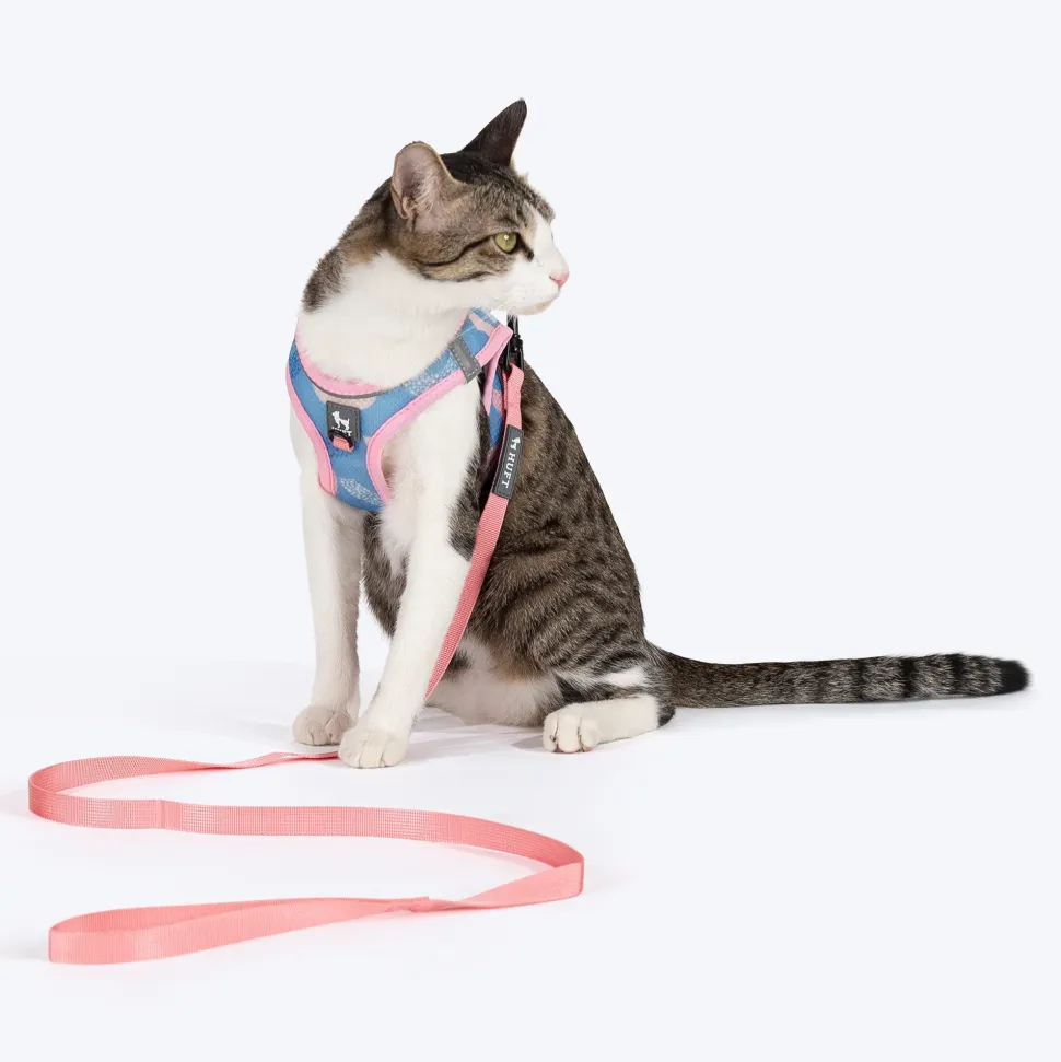 HUFT Easy Breezy Step-In Harness & Leash Set For Cat - Crescent Blue