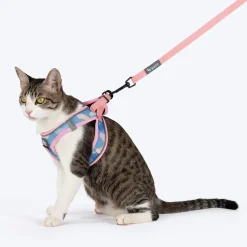 HUFT Easy Breezy Step-In Harness & Leash Set For Cat - Crescent Blue