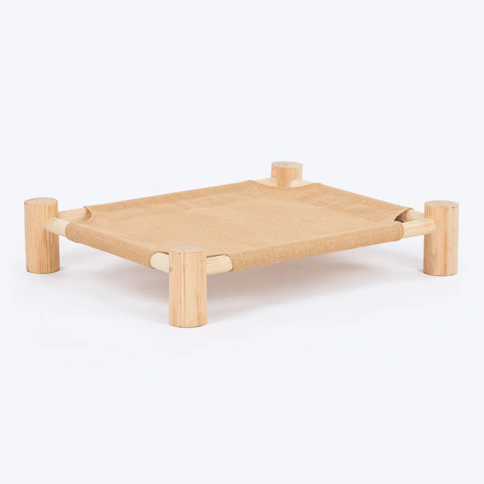 HUFT Elevated Cot Bed For Cat - Brown