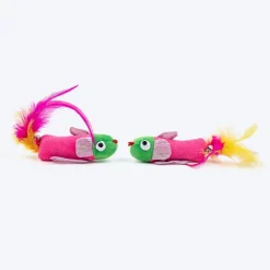 HUFT Fish Tales Plush Toy With Catnip For Cat - Multicolor - Set Of 2