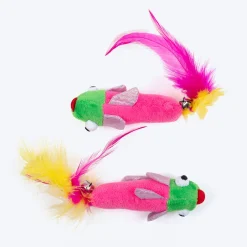 HUFT Fish Tales Plush Toy With Catnip For Cat - Multicolor - Set Of 2