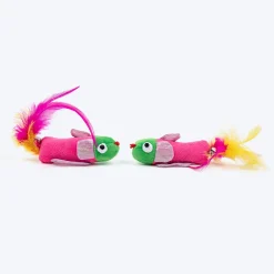 HUFT Fish Tales Plush Toy With Catnip For Cat - Multicolor - Set Of 2