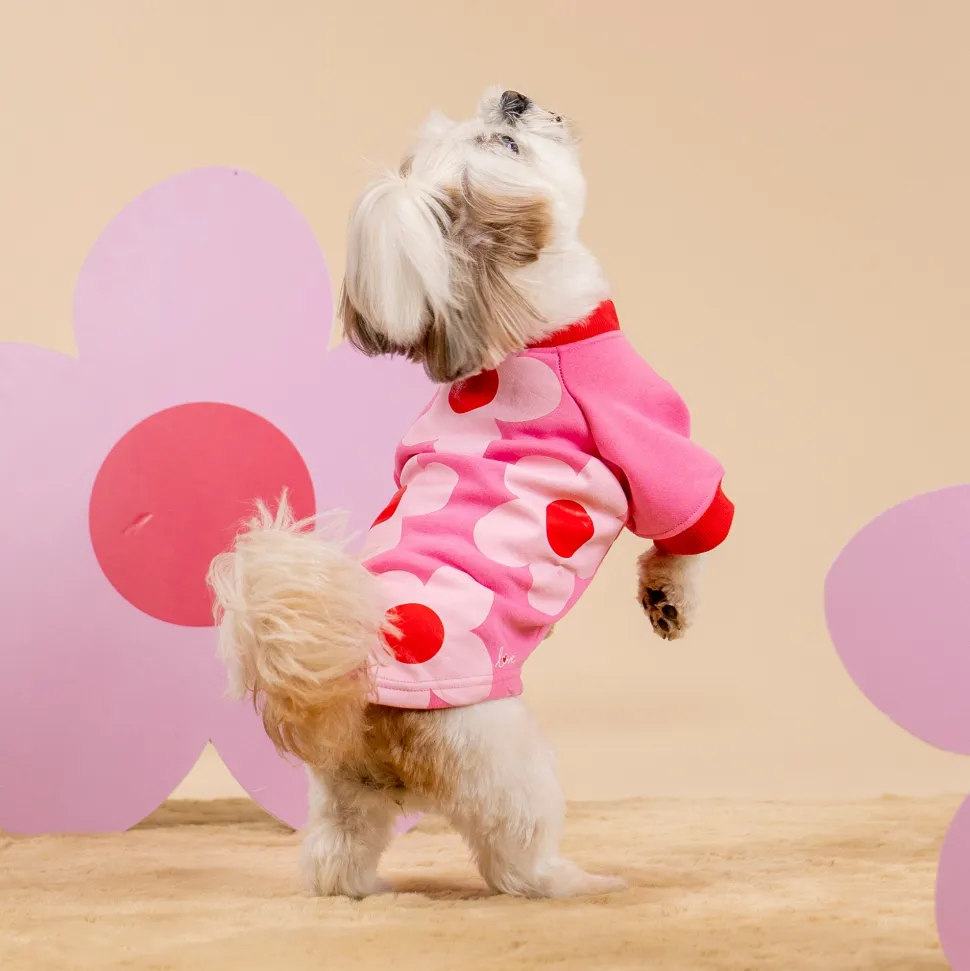 HUFT Flower Power Sweatshirt For Dog - Pink