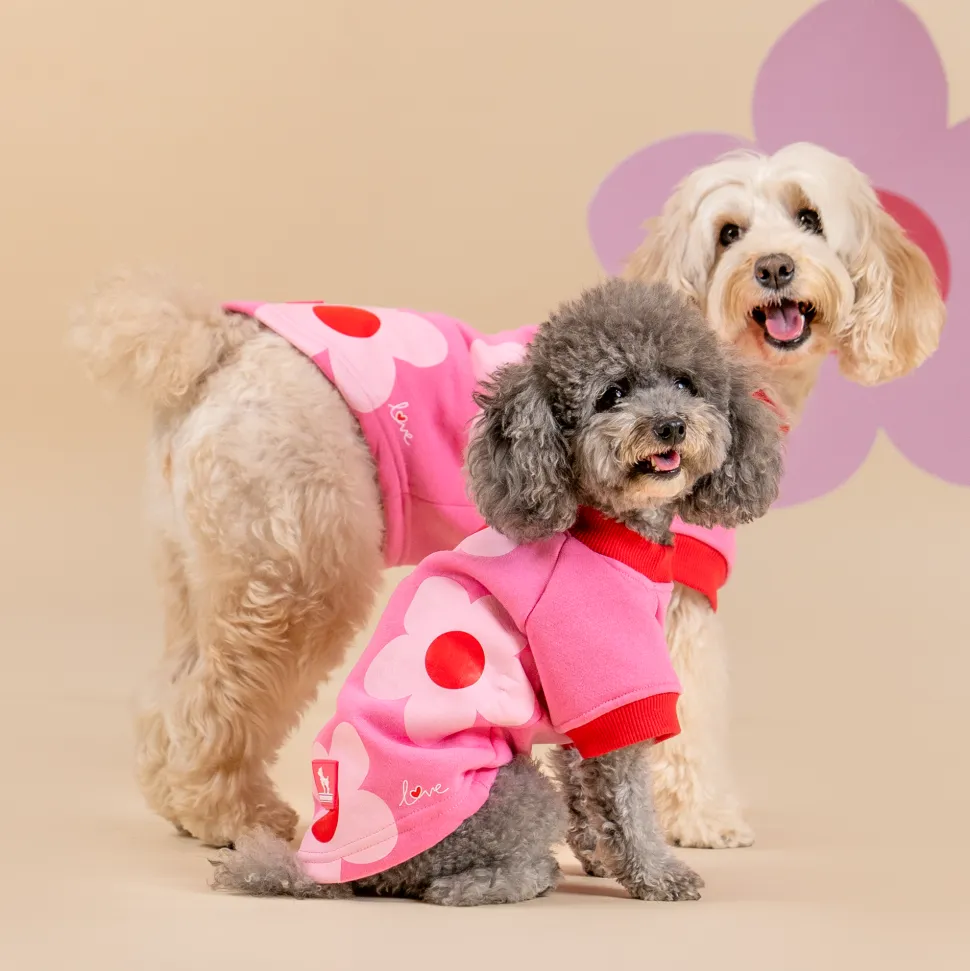 HUFT Flower Power Sweatshirt For Dog - Pink