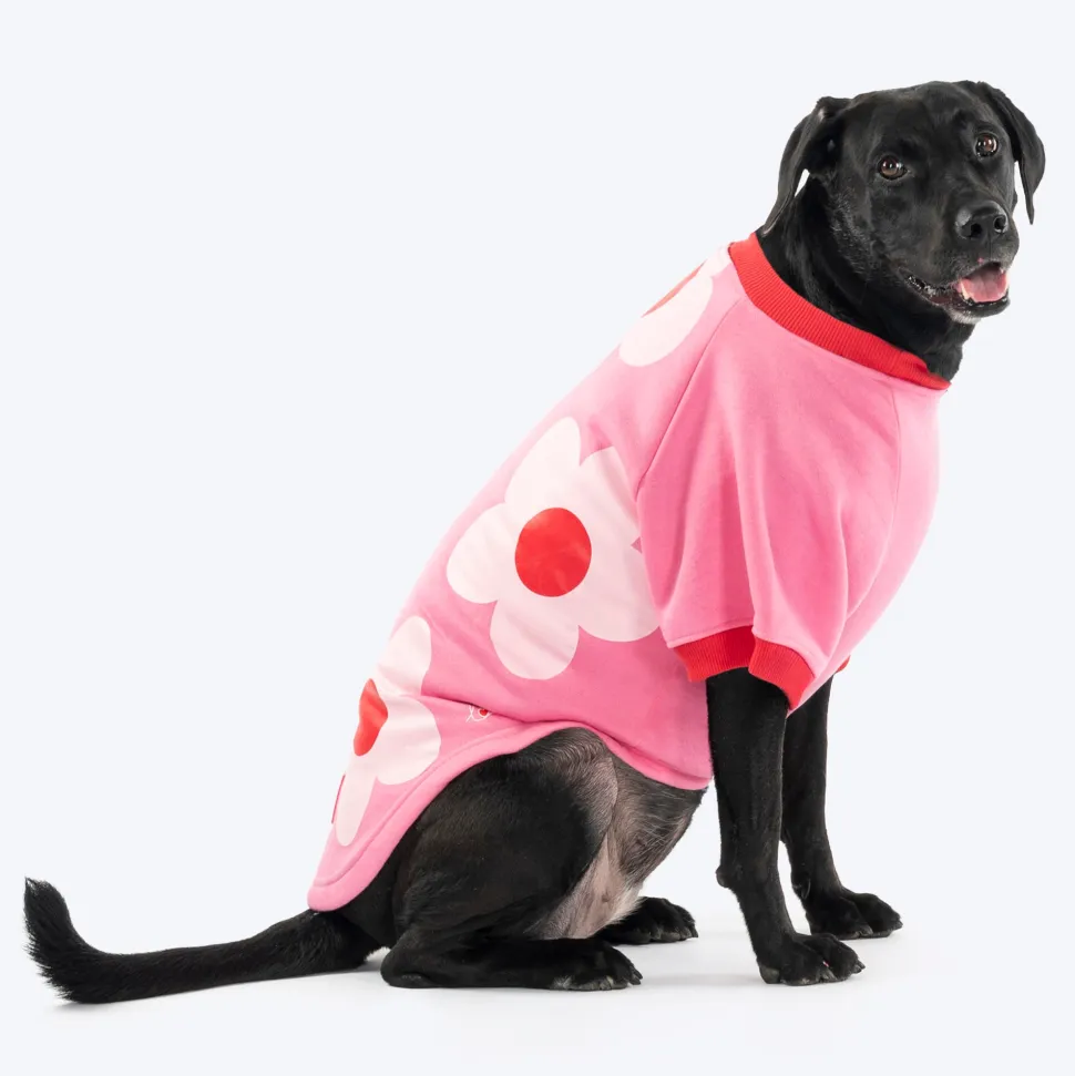 HUFT Flower Power Sweatshirt For Dog - Pink
