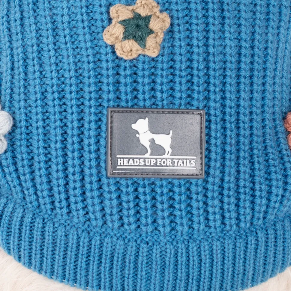 HUFT Frosty Flowers Sweater For Small Dog - Blue