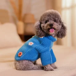 HUFT Frosty Flowers Sweater For Small Dog - Blue