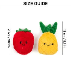 HUFT Fruitastic Plush Toys With Catnip For Cat - Red & Yellow - Set Of 2