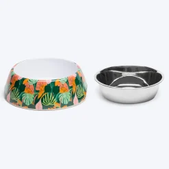 HUFT Garden of Love Printed Melamine Bowl for Dogs - Green