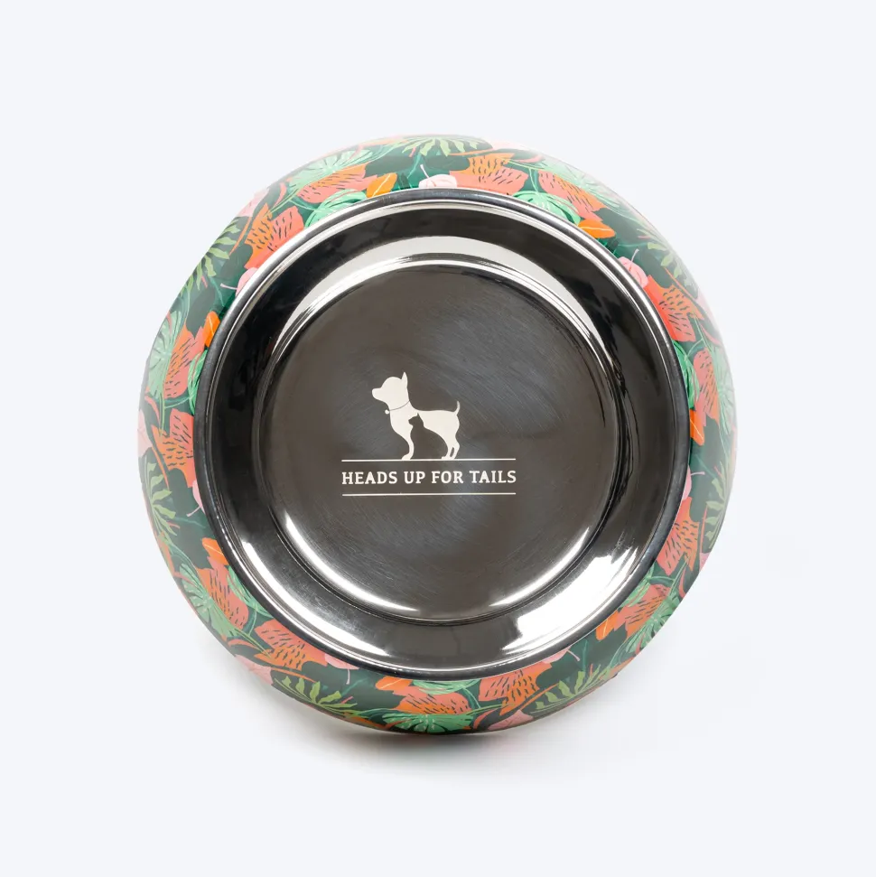 HUFT Garden of Love Printed Melamine Bowl for Dogs - Green