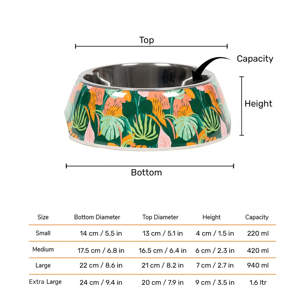 HUFT Garden of Love Printed Melamine Bowl for Dogs - Green