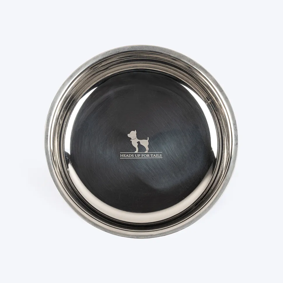HUFT Golden Dazzle Embossed Steel Bowl For Dog - Gold