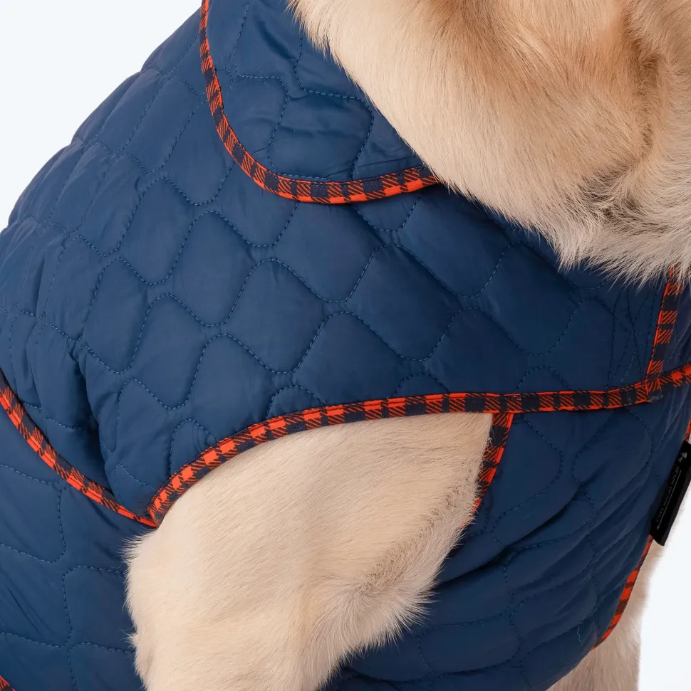 HUFT Grrberry Quilted Dog Jacket - Teal Blue