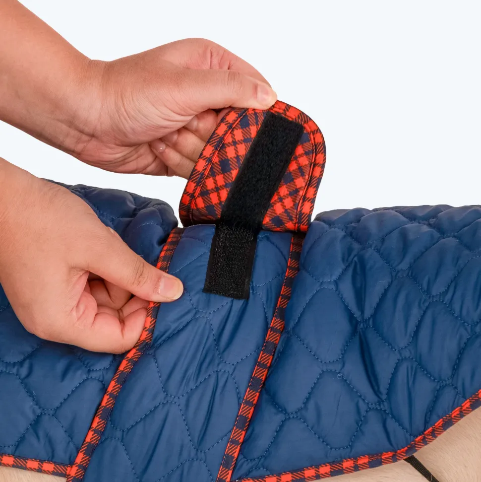HUFT Grrberry Quilted Dog Jacket - Teal Blue