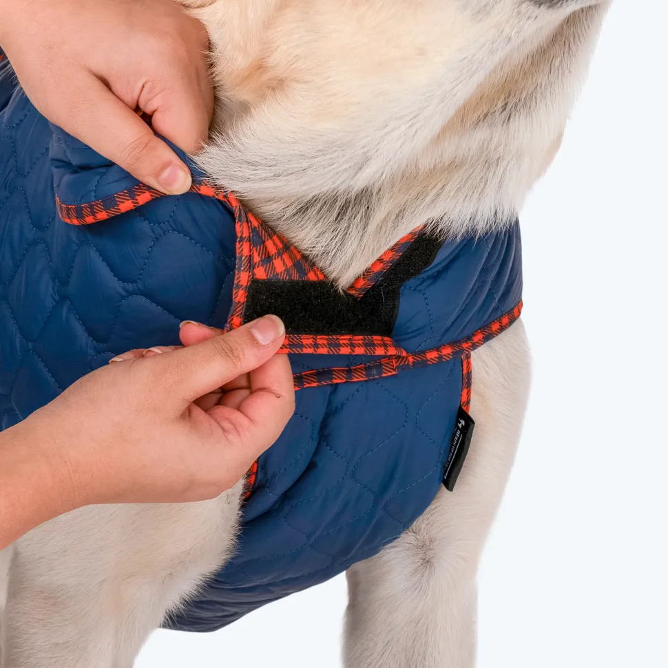 HUFT Grrberry Quilted Dog Jacket - Teal Blue