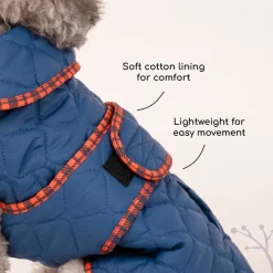 HUFT Grrberry Quilted Dog Jacket - Teal Blue