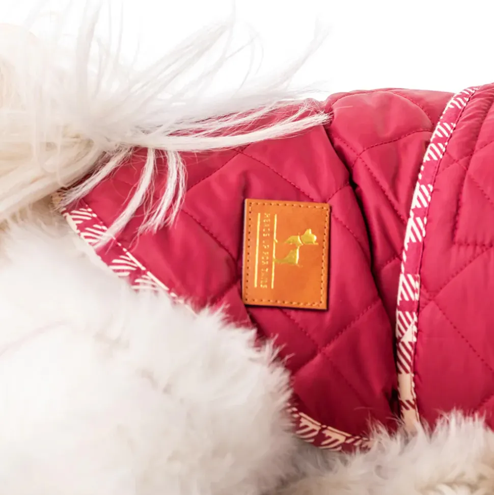 HUFT Grrberry Quilted Dog Jacket- Burnt Red