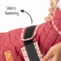 HUFT Grrberry Quilted Dog Jacket- Burnt Red
