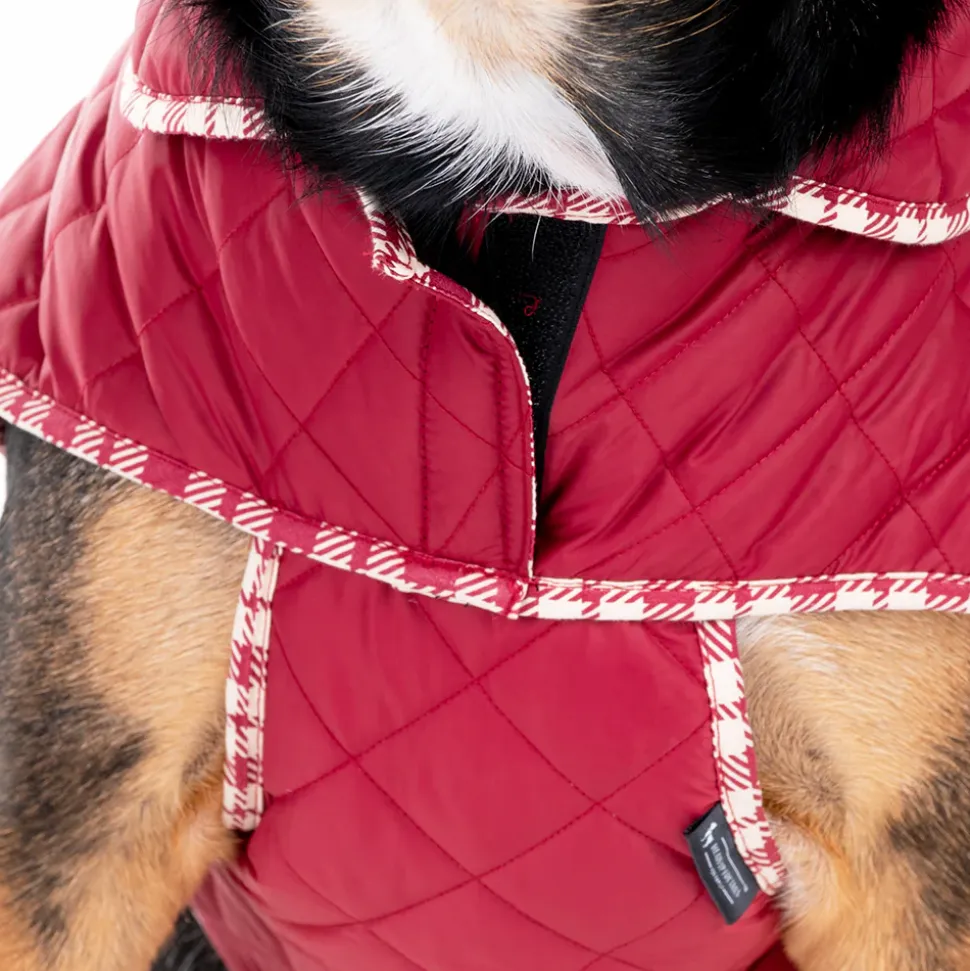 HUFT Grrberry Quilted Dog Jacket- Burnt Red