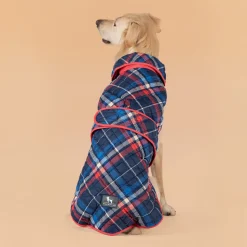 HUFT Grrberry Quilted Print Jacket For Dog - Blue & Coral